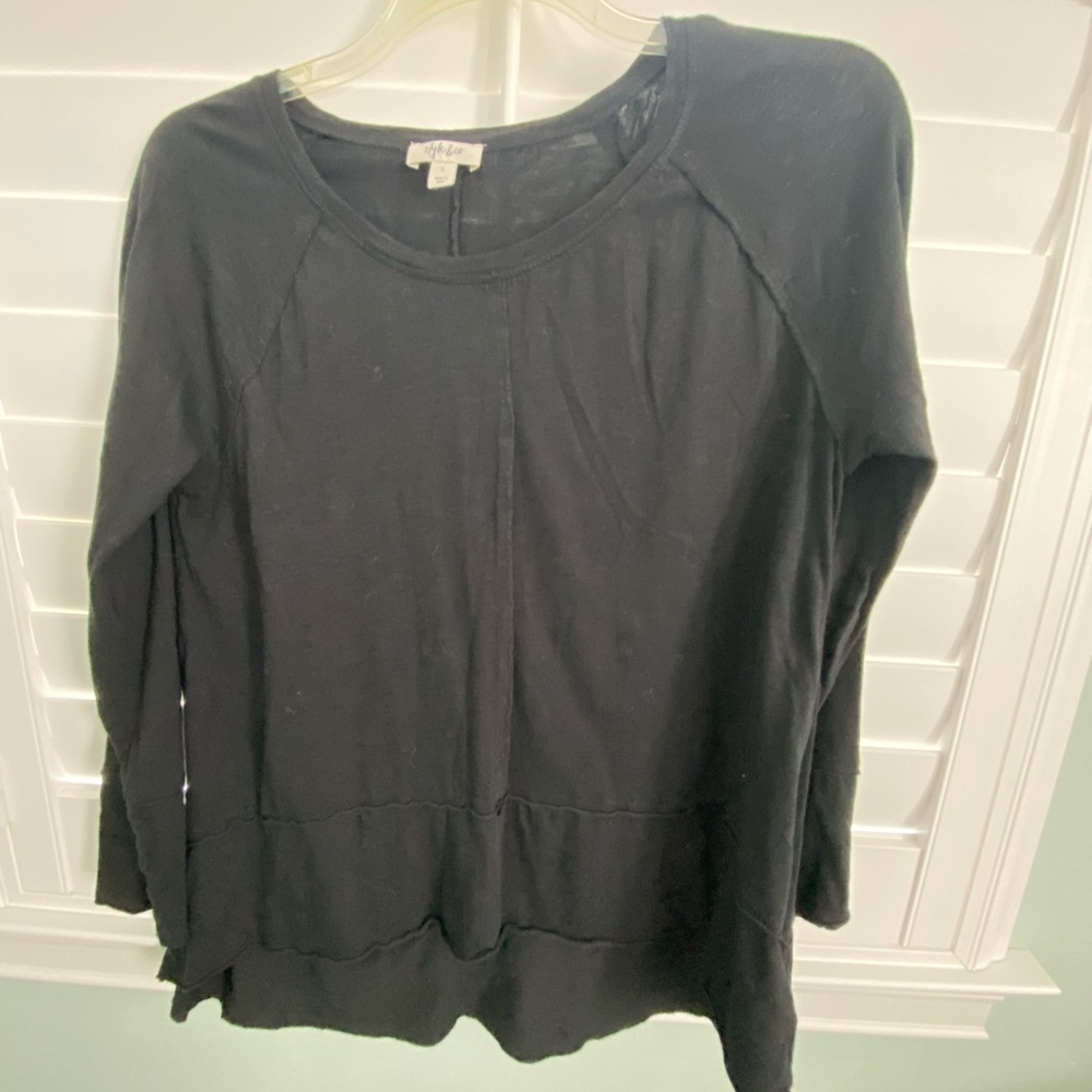 Style & Co. Black Long Sleeve Top